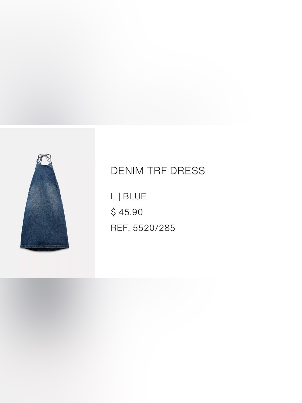 NWT Zara Denim Halter Neck Backless Mini Dress SZ L - Picture 4 of 6